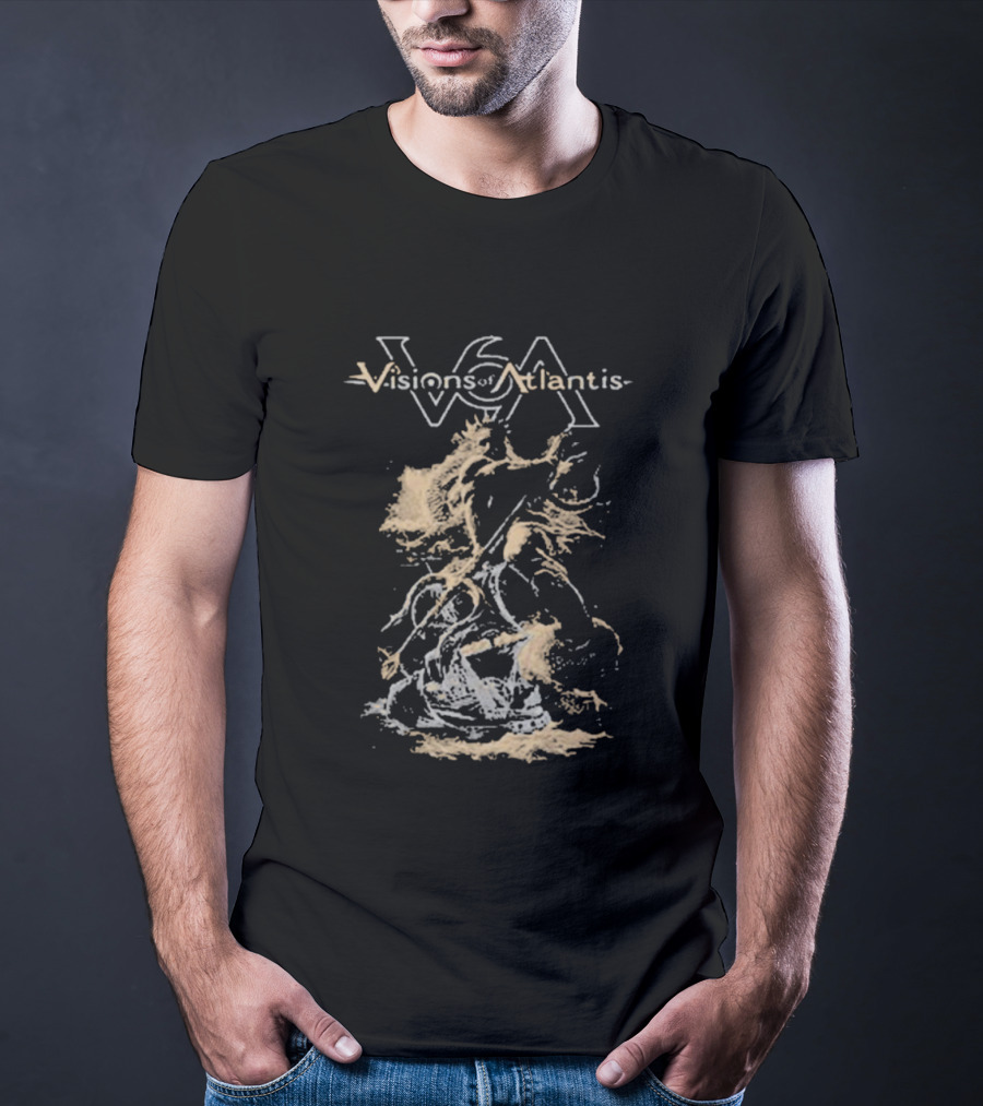 Visions Of Atlantis VSA Poseidon Mythical Ocean Scene T-Shirt