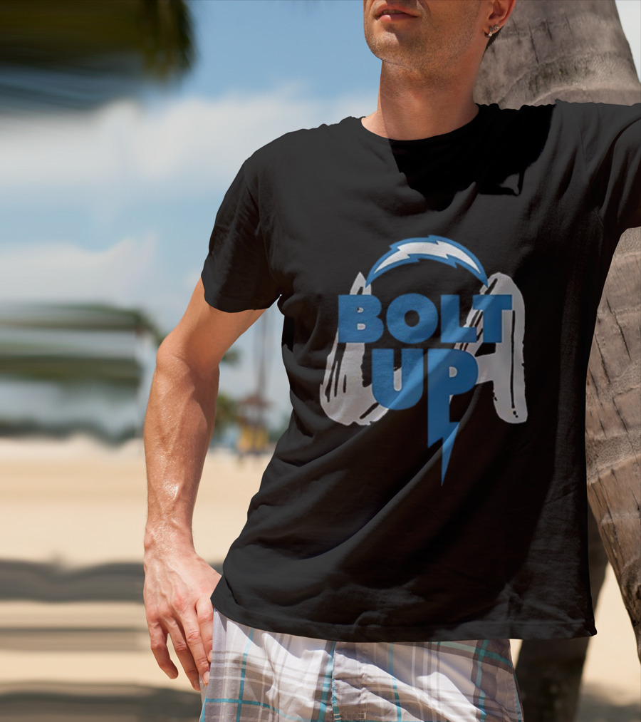 Los Angeles Chargers Bolt Up Power Football Symbol T-Shirt