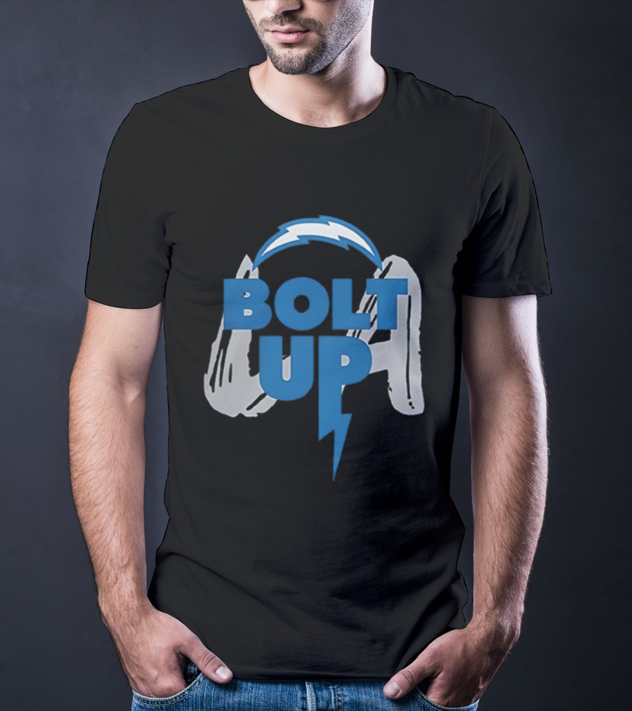 Los Angeles Chargers Bolt Up Power Football Symbol T-Shirt