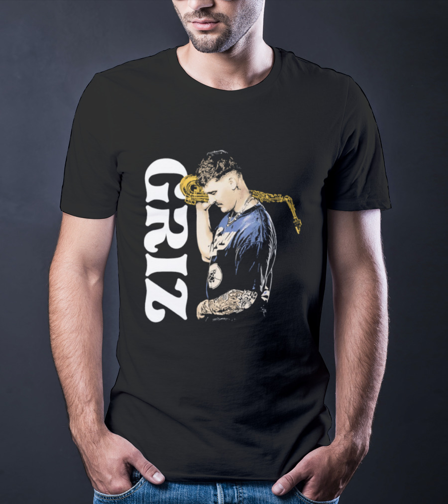 GRiZ Saxophone Player Portrait With Text T-Shirt