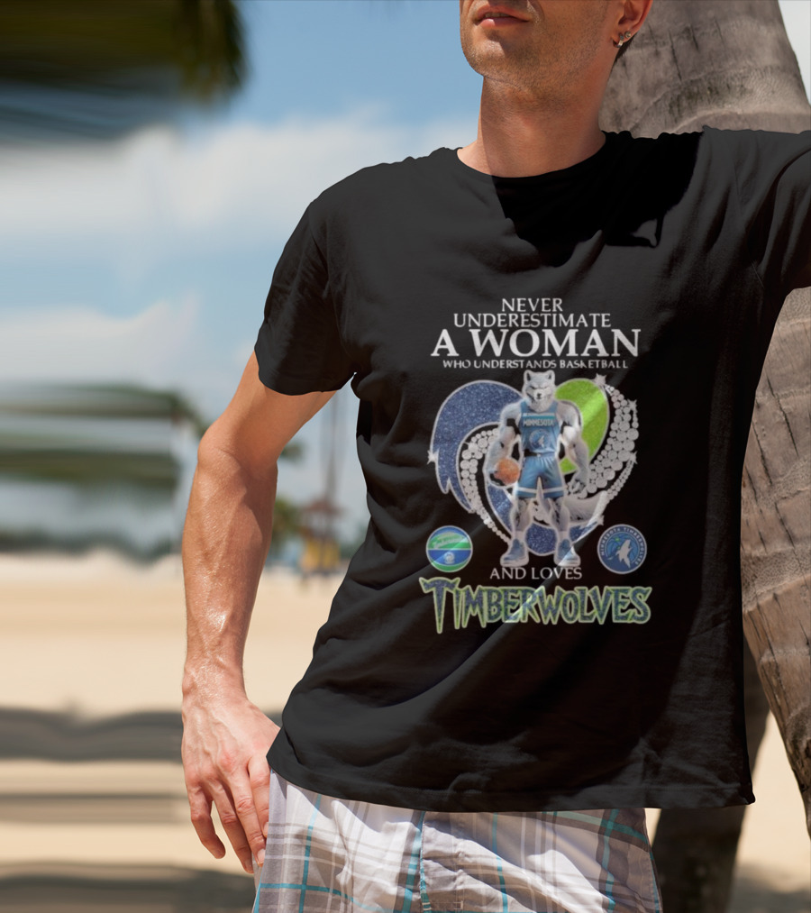 Never Underestimate A Woman Who Understands Basketball And Loves Minnesota Timberwolves T-Shirt