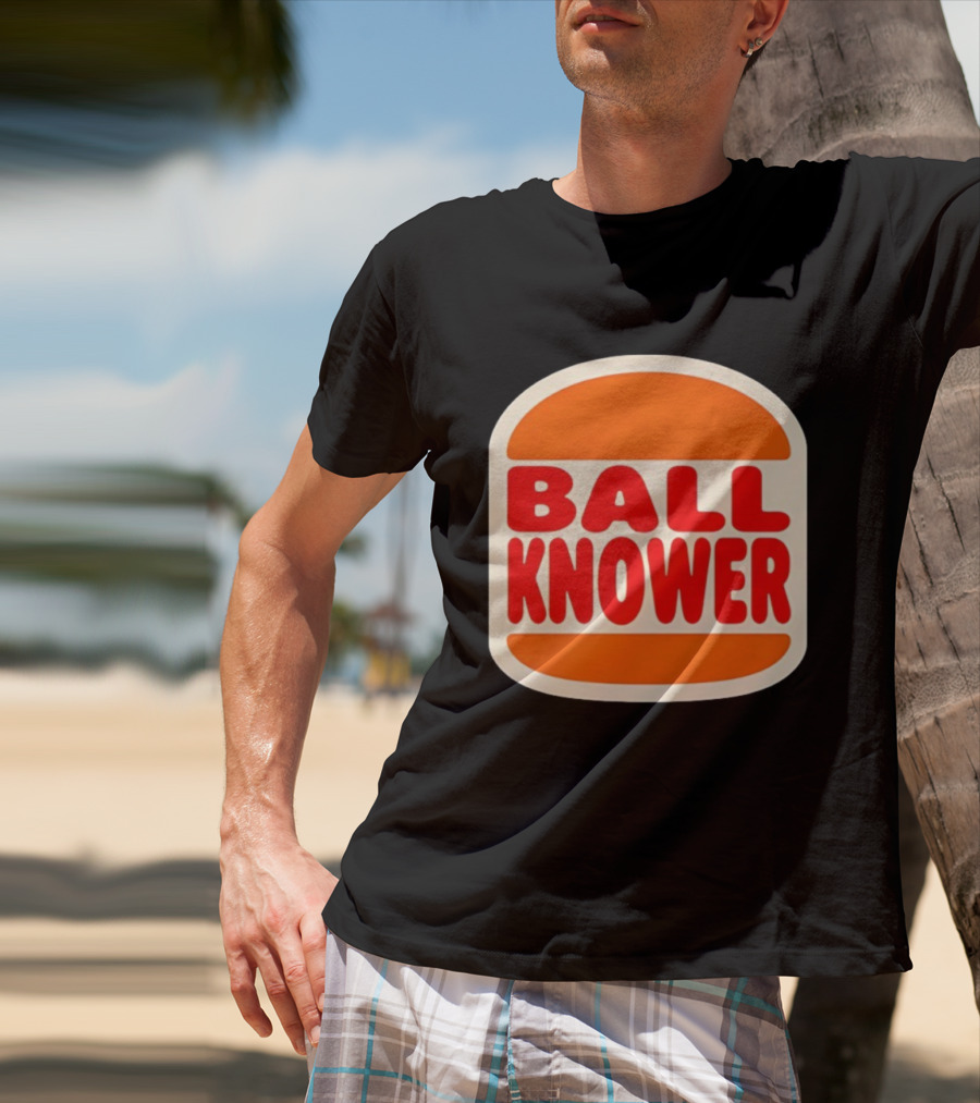 Ball Knower Parody Fast Food Logo T-Shirt