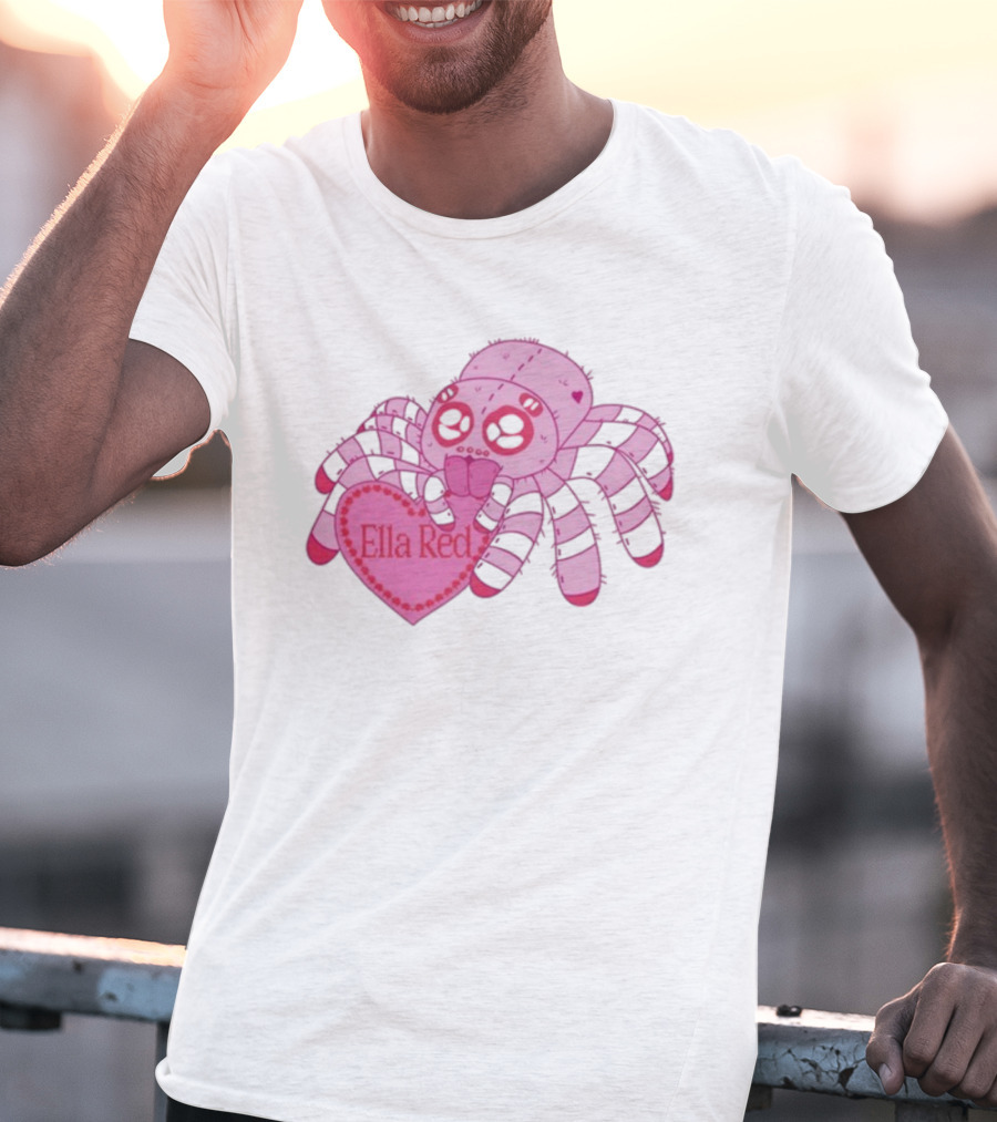 Ella Red Spider Pink Heart Cuteness T-Shirt