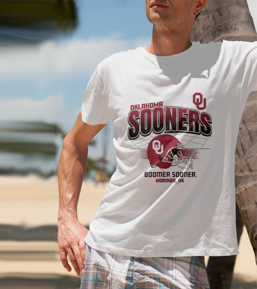 Oklahoma Sooners Football Boomer Sooner Norman OK Helmet OU T-Shirt