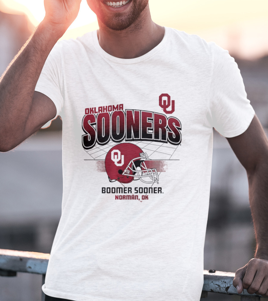 Oklahoma Sooners Football Boomer Sooner Norman OK Helmet OU T-Shirt