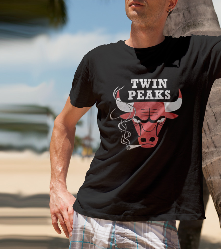 Chicago Bulls Twin Peaks Smoking Bull T-Shirt