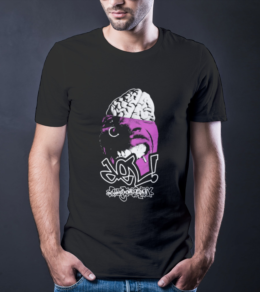 DEL Both Sides Of The Brain Face And Brain Graphic T-Shirt