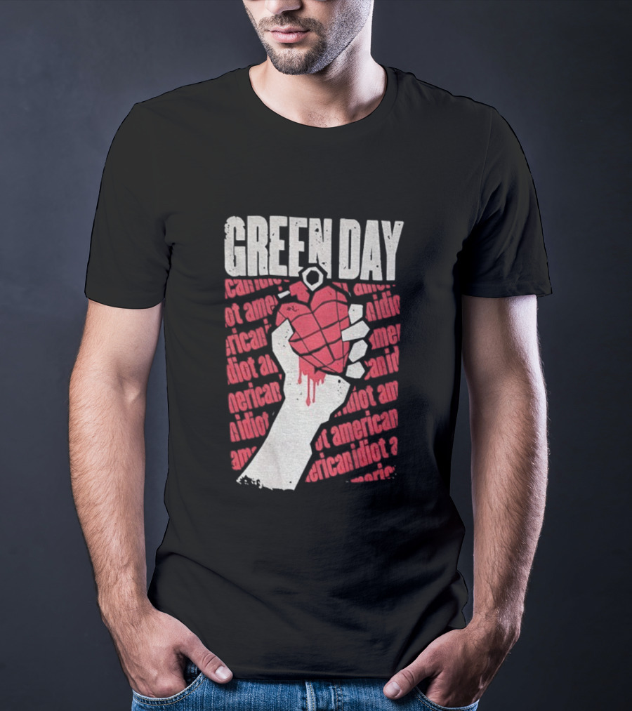 Green Day American Idiot Heart Hand Grenade T-Shirt