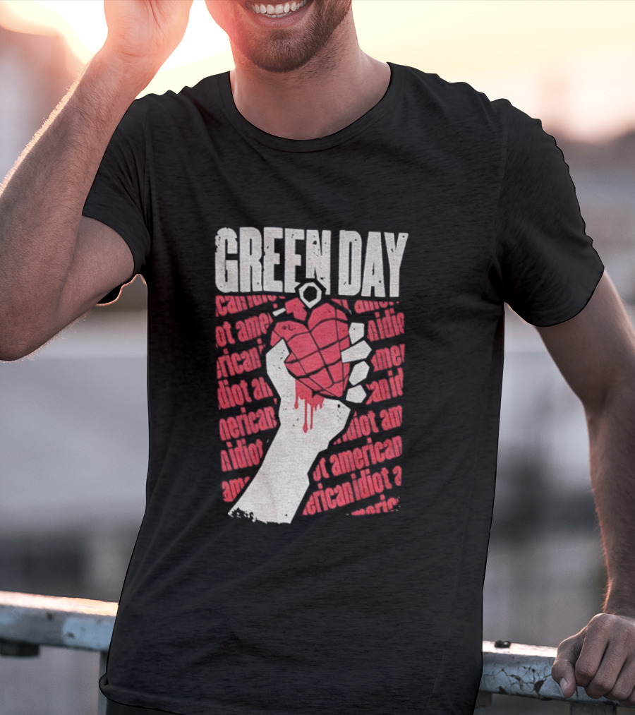 Green Day American Idiot Heart Hand Grenade T-Shirt