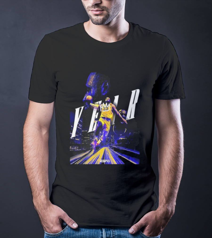 LeBron James Year 23 ESPN Los Angeles Lakers Dunk T-Shirt