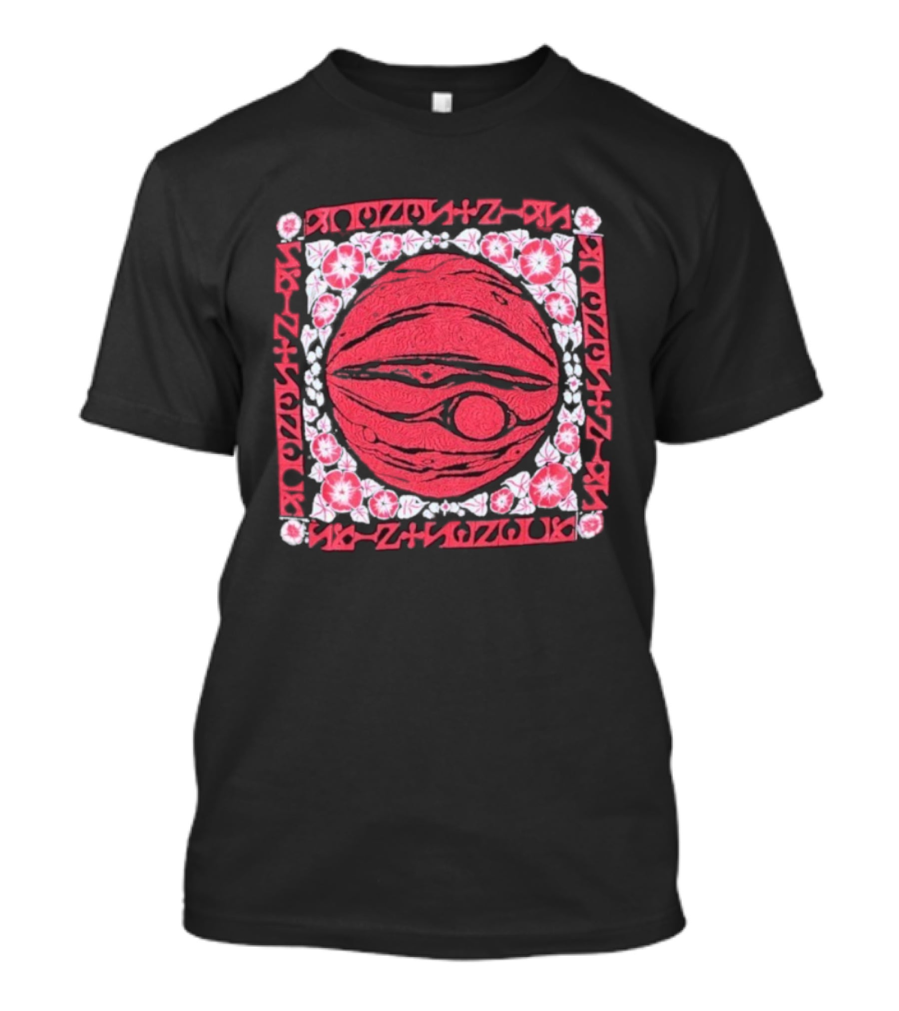 Saintseneca Jupiter Cosmic Vintage Red Planet Symbol With Geometric Border T-Shirt