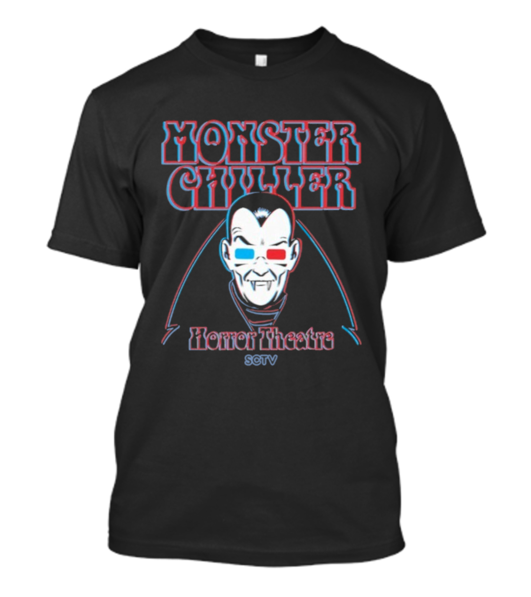 Monster Chiller Horror Theatre SCTV Count Floyd 3D Vampire T-Shirt