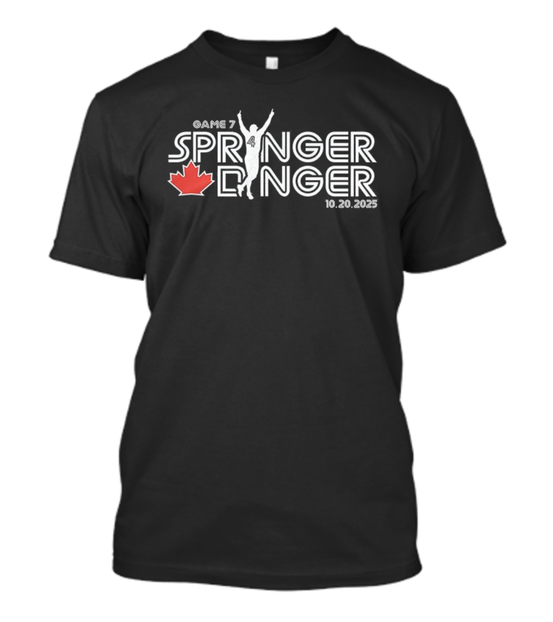 Game 7 Springer Dinger 10.29.2025 Red Maple Leaf Celebratory Silhouette T-Shirt