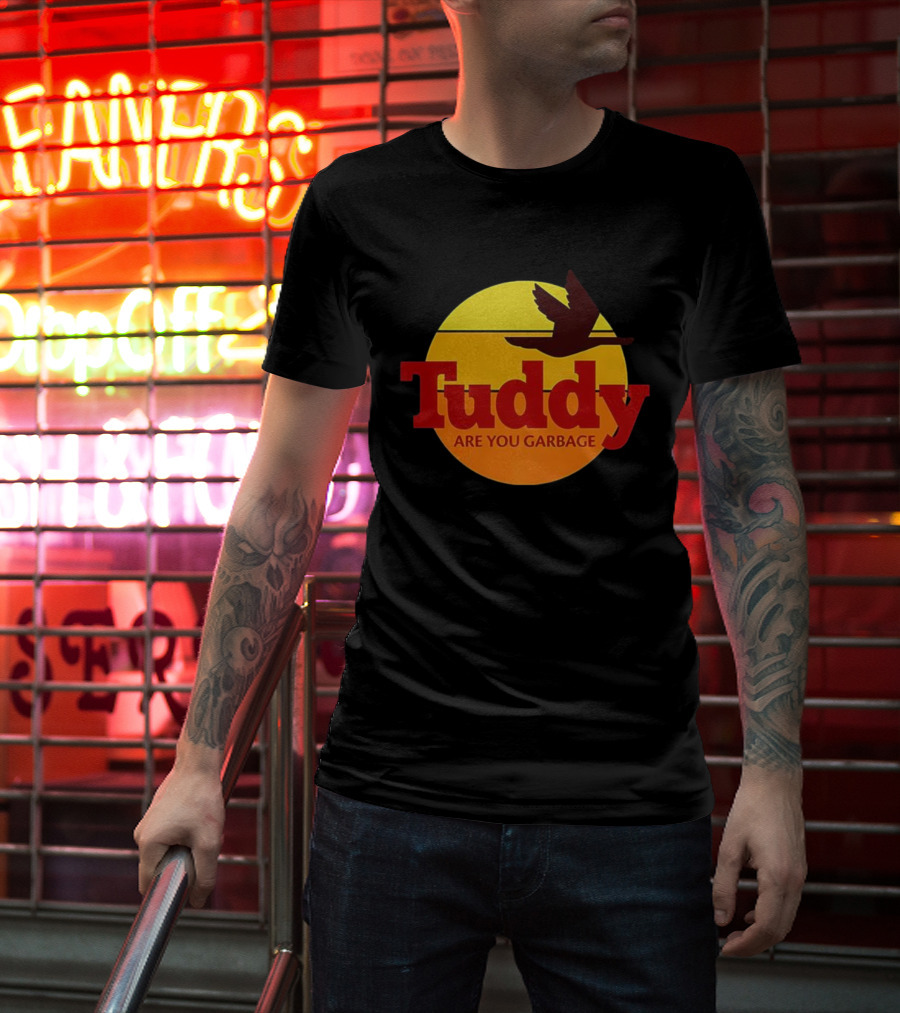 Tuddy Are You Garbage Sunset Goose Silhouette T-Shirt