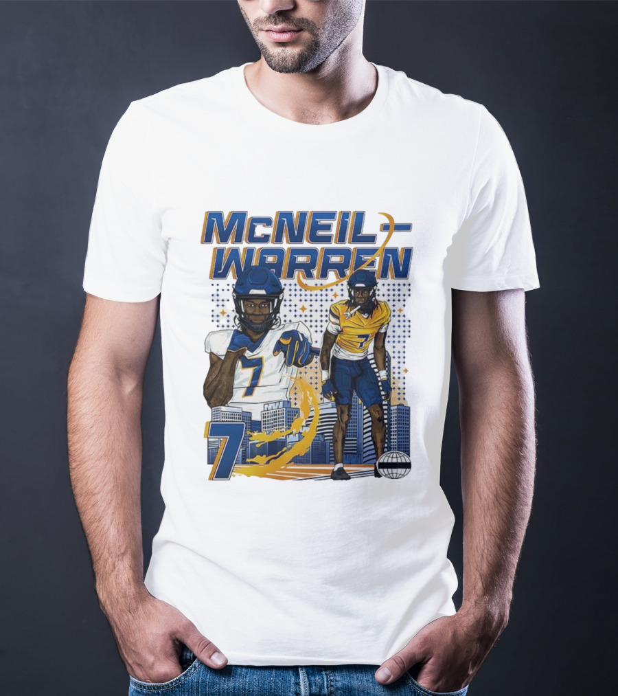 McNeil-Warren Toledo Rockets Football Number 7 Cartoon Urban Style T-Shirt