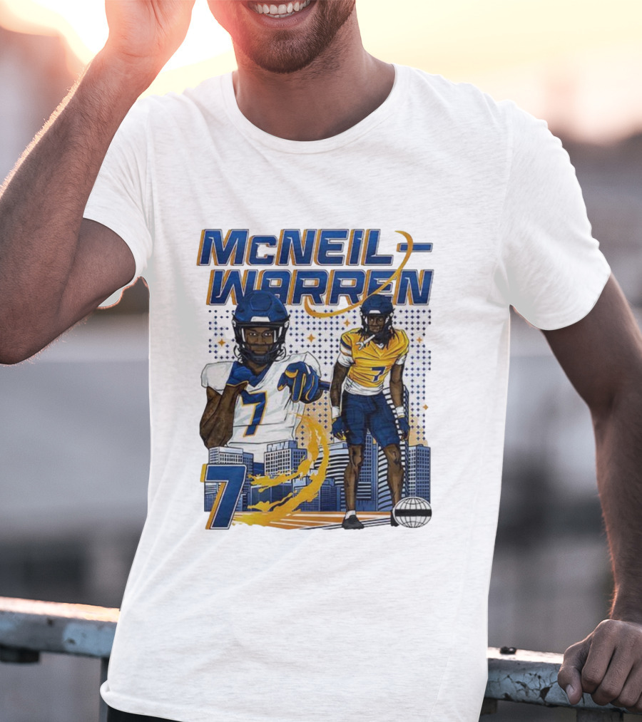 McNeil-Warren Toledo Rockets Football Number 7 Cartoon Urban Style T-Shirt