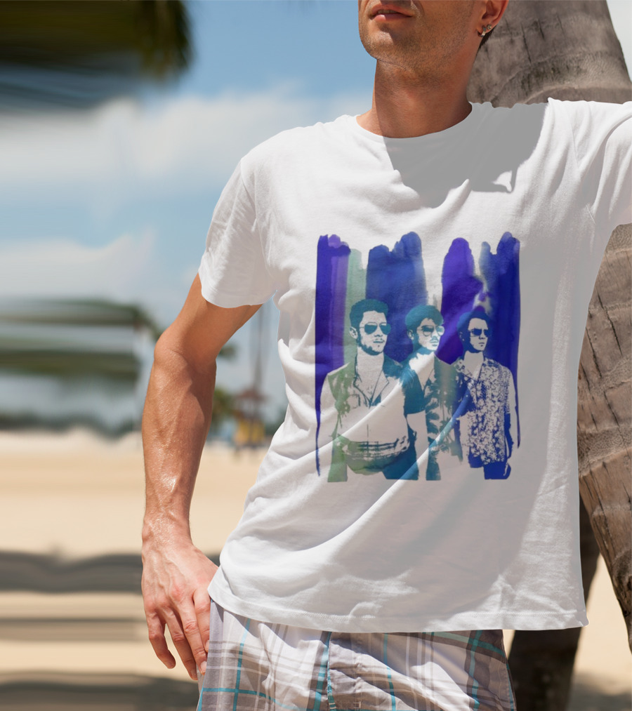 Jonas Brothers Cool Watercolor Style Portrait With Sunglasses T-Shirt