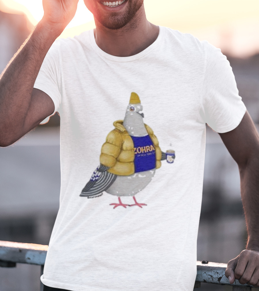 Preorder Winter Jersey Pigeon Zohran Mamdani Yellow Jacket Beanie Coffee Cup T-Shirt