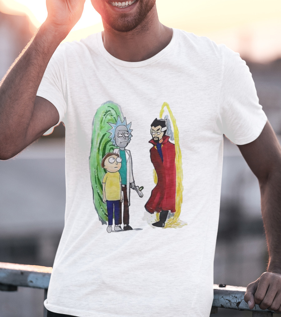 Rick And Morty Doctor Strange Portal Crossover T-Shirt