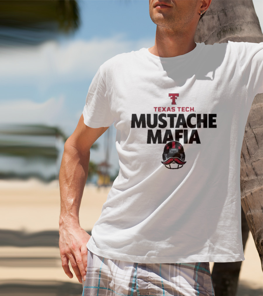 Texas Tech Red Raiders Mustache Mafia Helmet Star Design T-Shirt