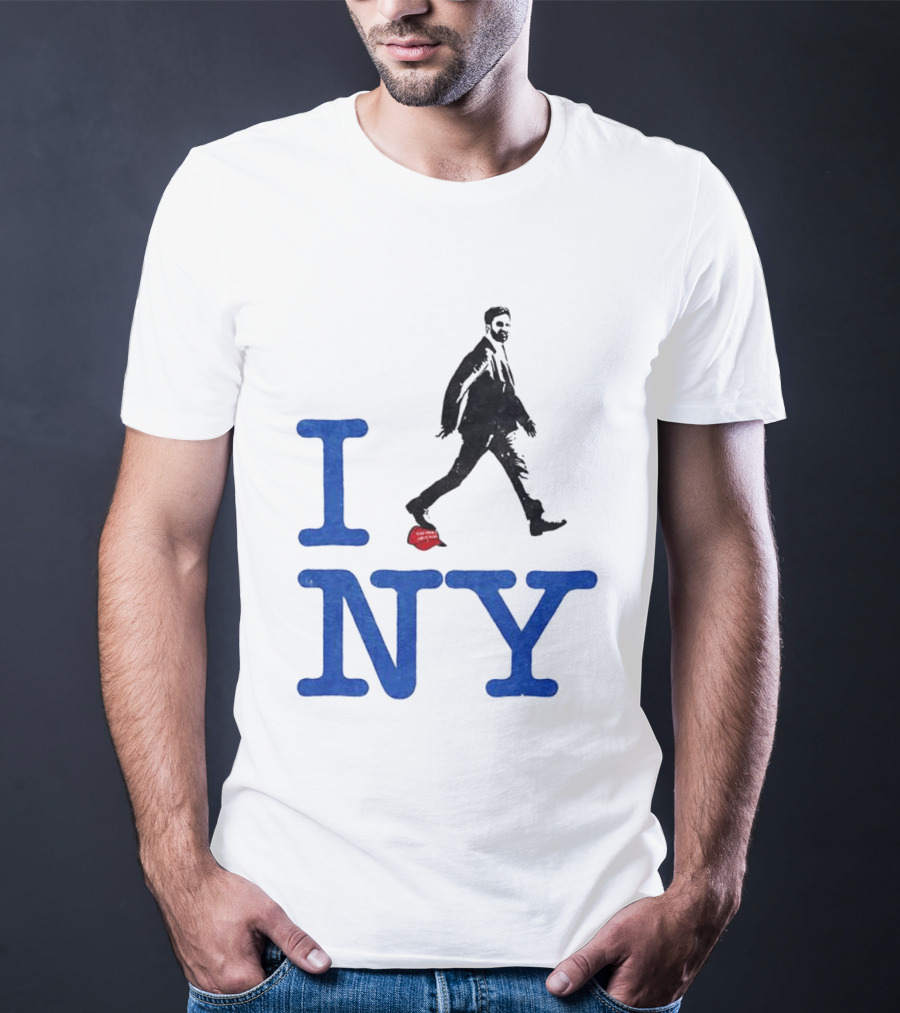 I Love NY Zohran Mamdani Walking Silhouette T-Shirt