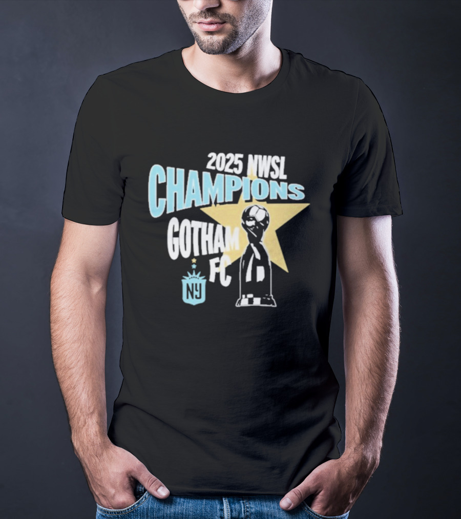 2025 NWSL Champions Gotham FC Trophy Star NY T-Shirt