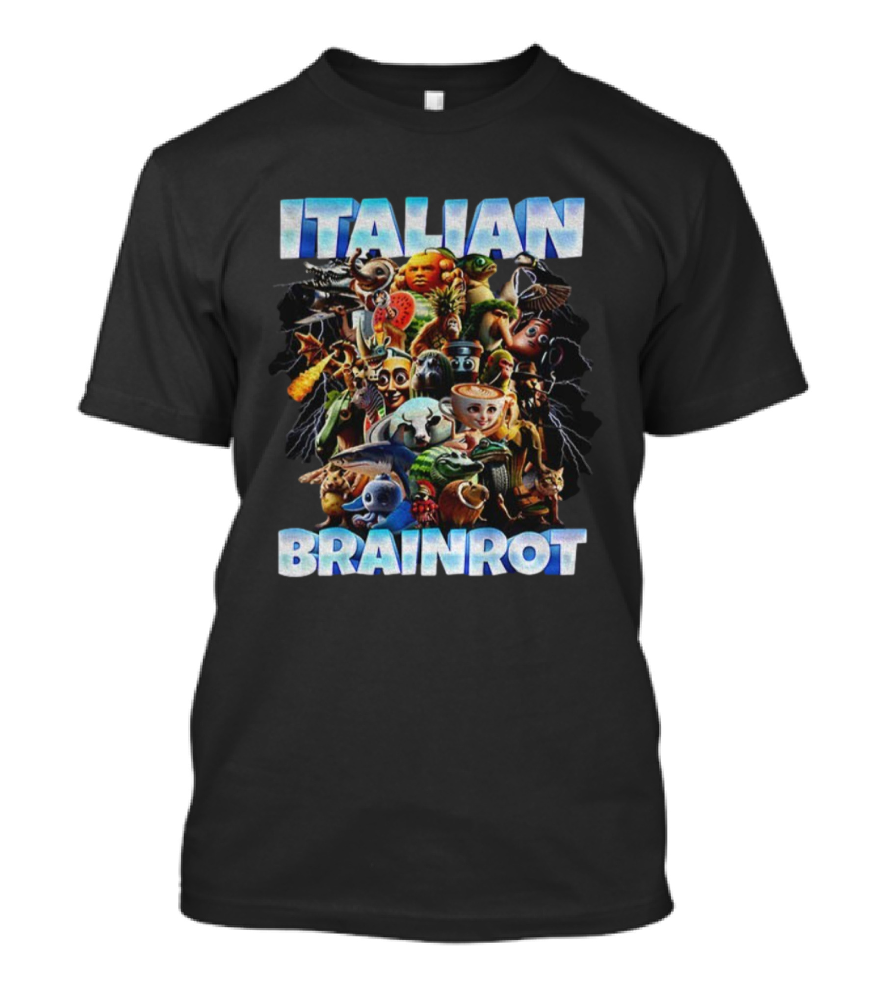 Italian Brainrot Birthday Meme Characters Collage T-Shirt