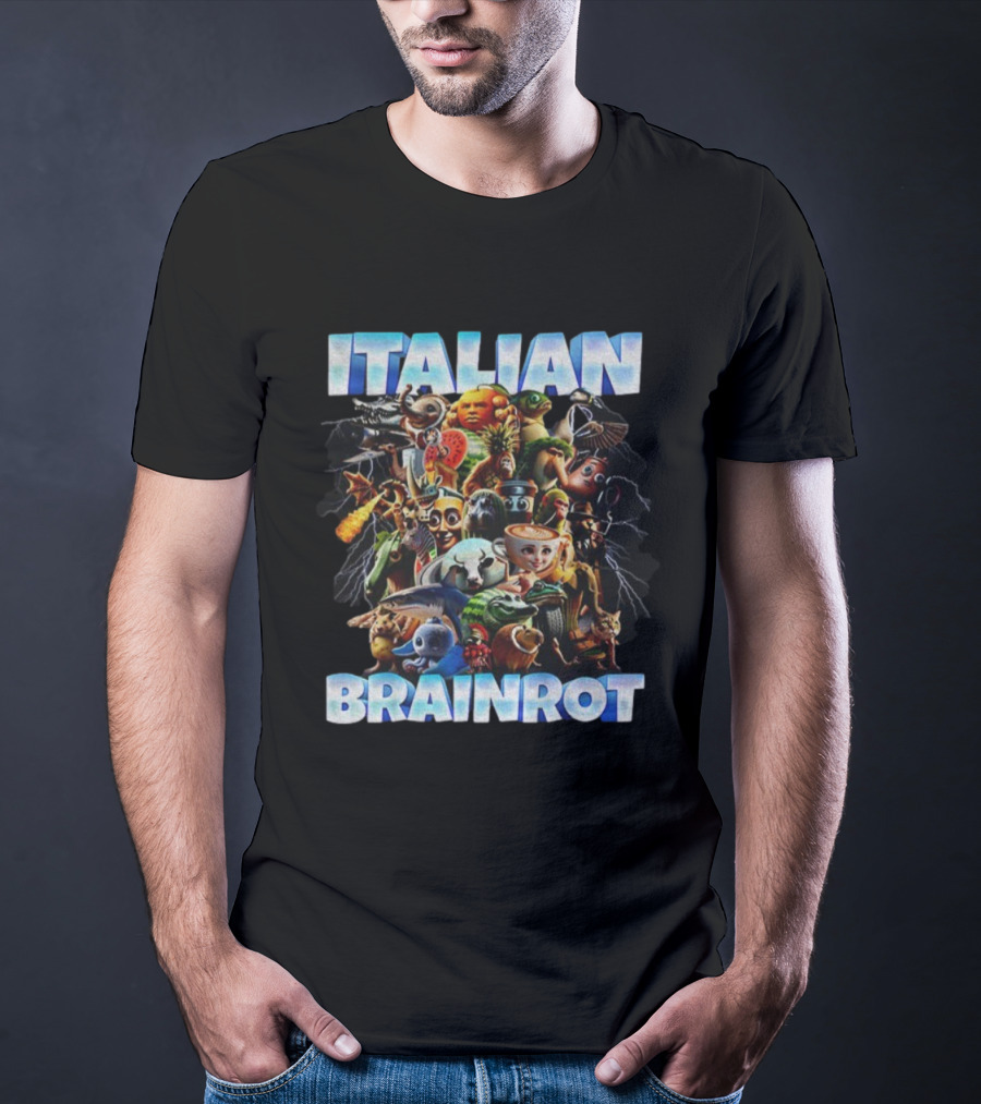Italian Brainrot Birthday Meme Characters Collage T-Shirt