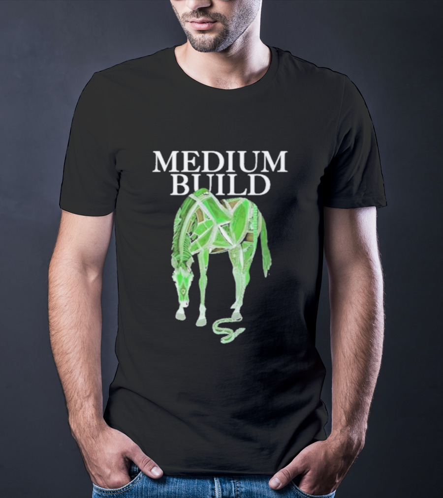 Medium Build Clever Tongue Horse Structure T-Shirt