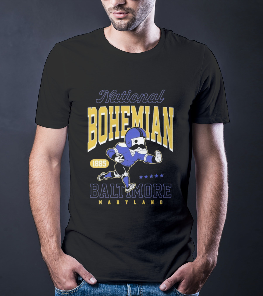 National Bohemian 1885 Baltimore Maryland Football Running Mascot T-Shirt