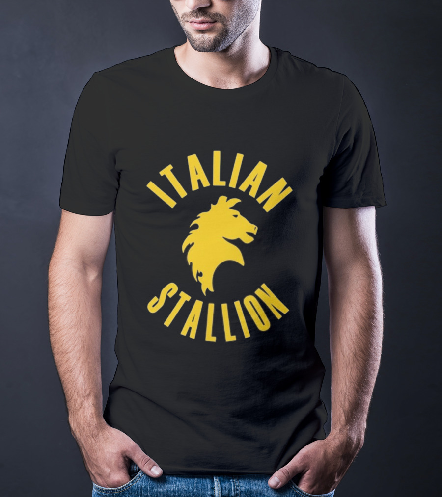 Rocky Balboa Italian Stallion Iconic Yellow Horse Emblem T-Shirt