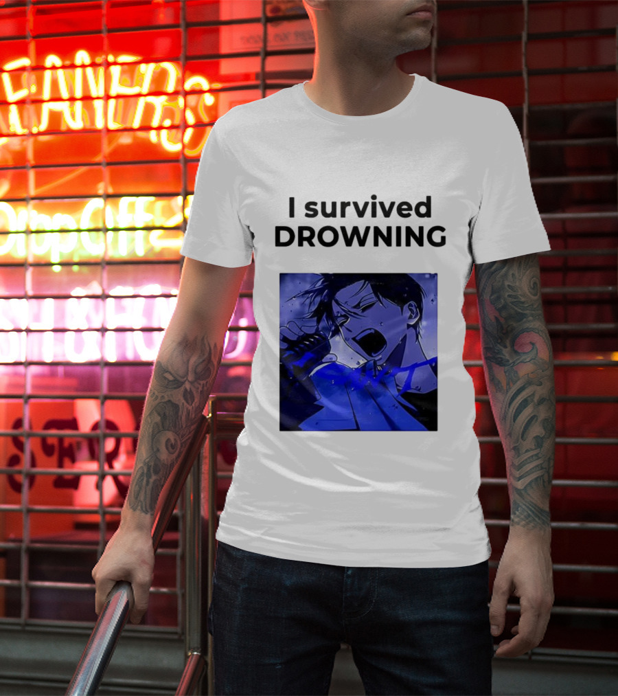 I Survived Drowning Akamu Na Ko Anime Character Blue Art T-Shirt