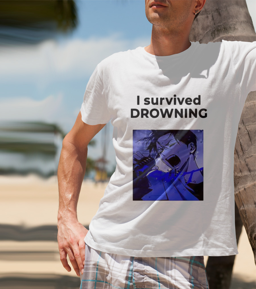 I Survived Drowning Akamu Na Ko Anime Character Blue Art T-Shirt