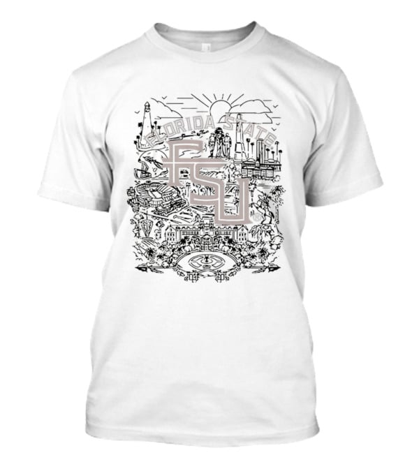 Florida State Seminoles FSU Iconic City Lines T-Shirt