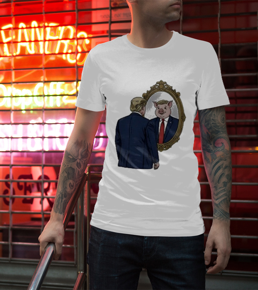Jb Pritzker Quiet Piggy Trump Mirror Reflection T-Shirt