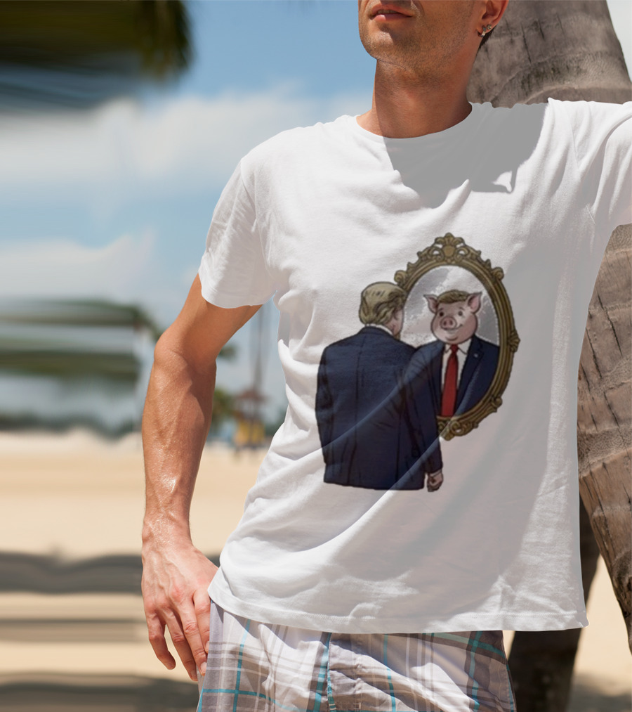 Jb Pritzker Quiet Piggy Trump Mirror Reflection T-Shirt