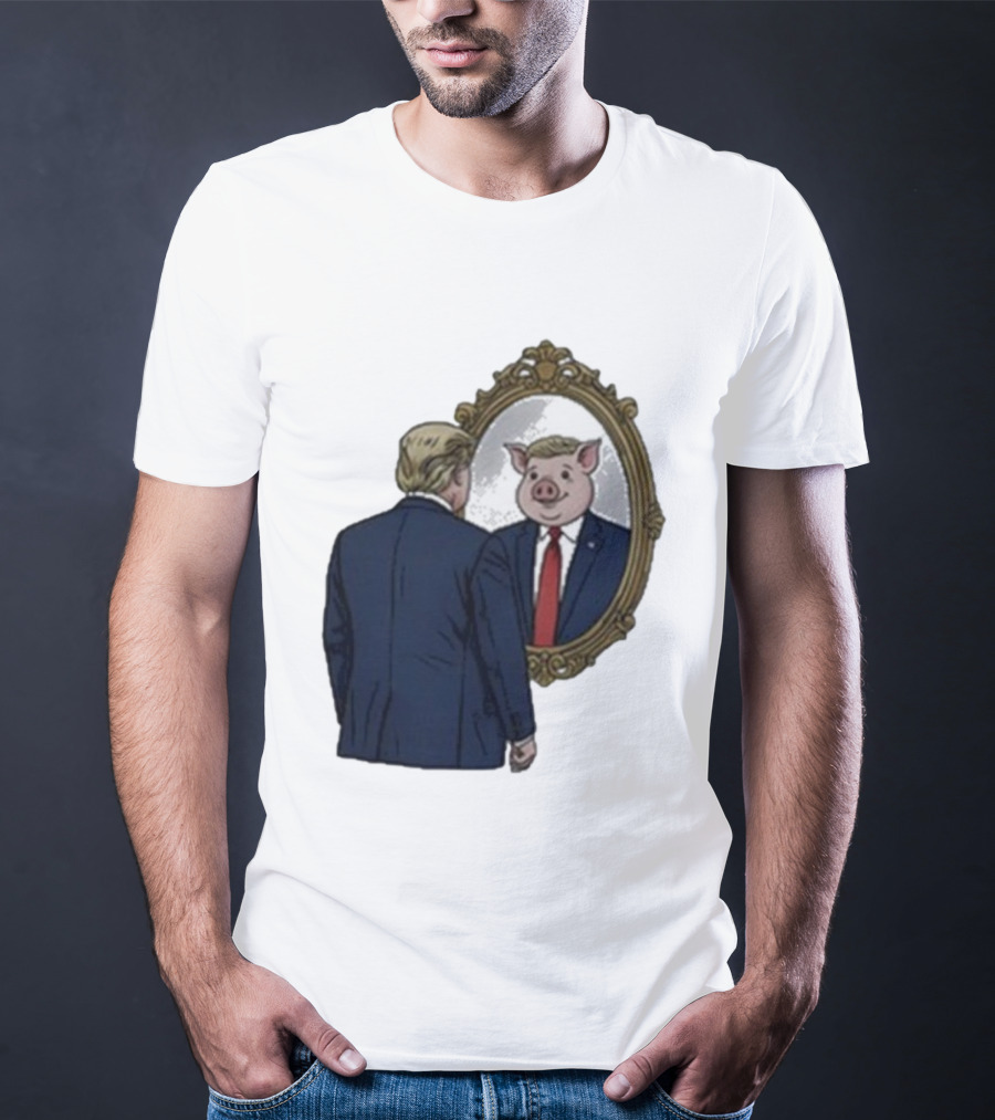 Jb Pritzker Quiet Piggy Trump Mirror Reflection T-Shirt