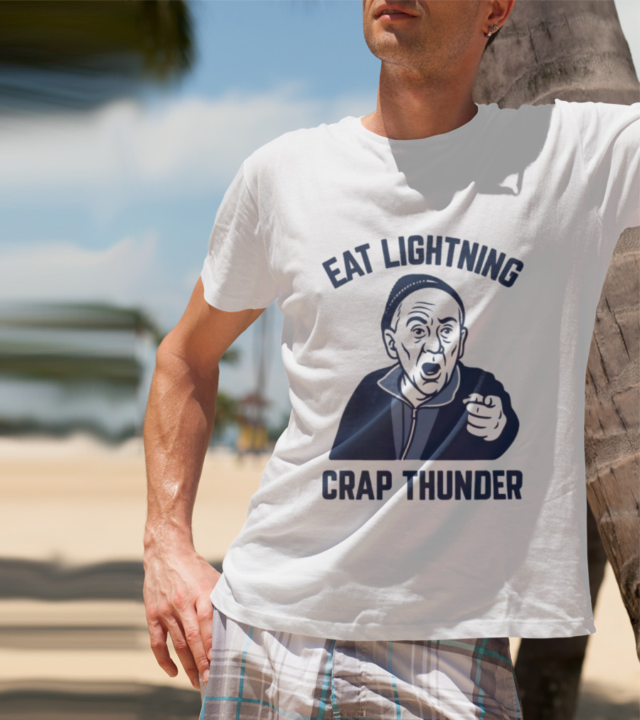Philadelphia 76ers Eat Lightning Crap Thunder With Iconic Coach Motif T-Shirt