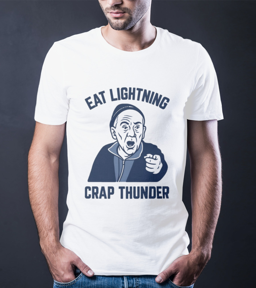 Philadelphia 76ers Eat Lightning Crap Thunder With Iconic Coach Motif T-Shirt