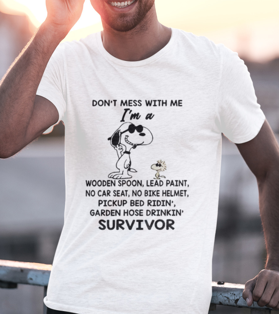 Snoopy Woodstock Don’t Mess With Me Wooden Spoon Lead Paint Survivor T-Shirt