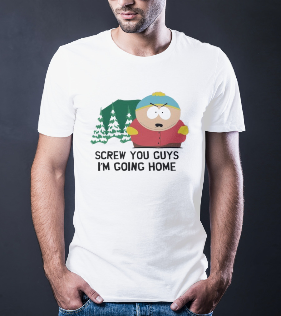South Park Cartman Screw You Guys I'm Going Home Forest Background T-Shirt