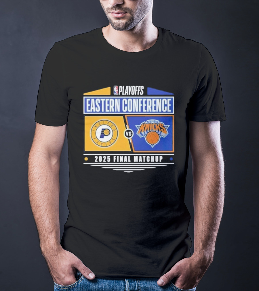 NBA Playoffs 2025 Indiana Pacers Vs New York Knicks Eastern Conference Final Matchup T-Shirt