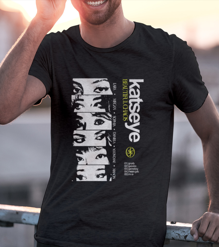 Katseye Beautiful Chaos 90s Kpop Lara Megan Sophia Daniela Yoonhee Jiwon Vintage T-Shirt