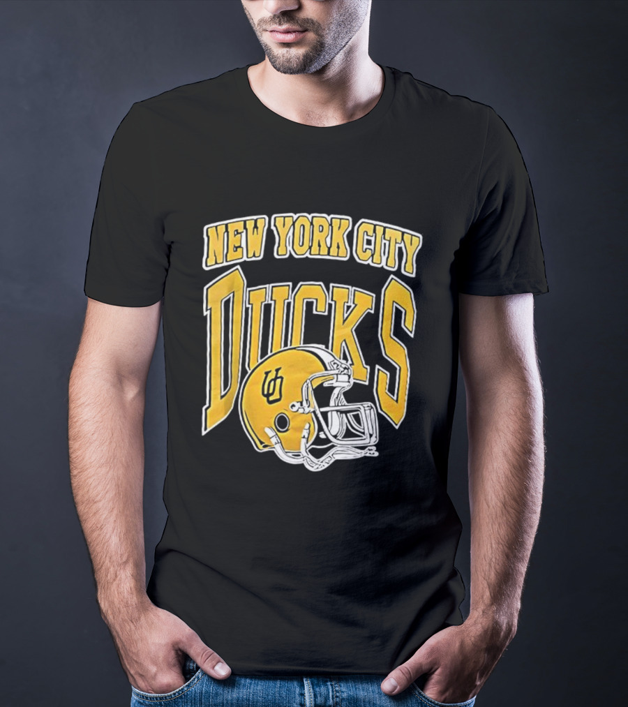 New York City Ducks Football Helmet Graphic T-Shirt