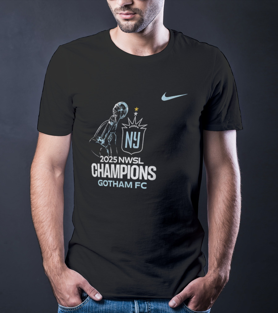 2025 NWSL Champions NJ Gotham FC New Jersey Soccer Victory T-Shirt