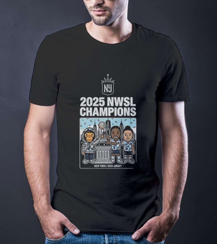 NJ NY Gotham FC X BAPE 2025 NWSL Champions Victory Celebration New York New Jersey T-Shirt