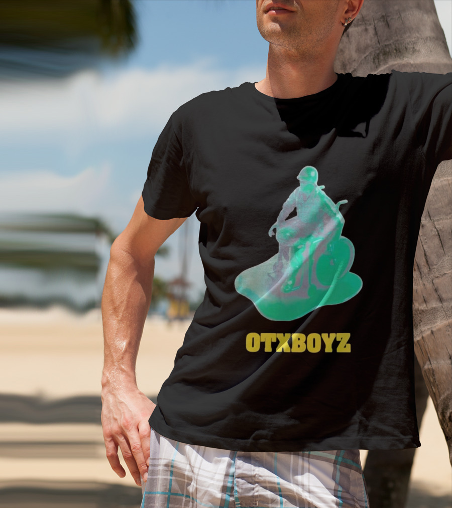 OTXBOYZ Toy Soldier In Wheelchair Vibrant Green Military Imagery T-Shirt