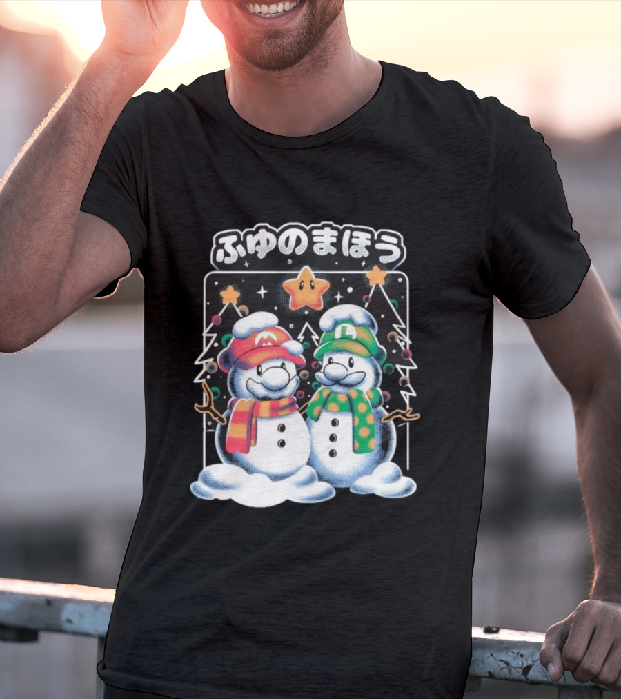Mario Luigi Fuyu No Maho Christmas Snowman Magic T-Shirt