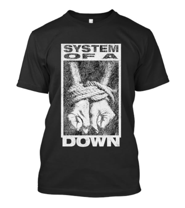 System Of A Down Bound Ensnared Hands Textured Graphic T-Shirt