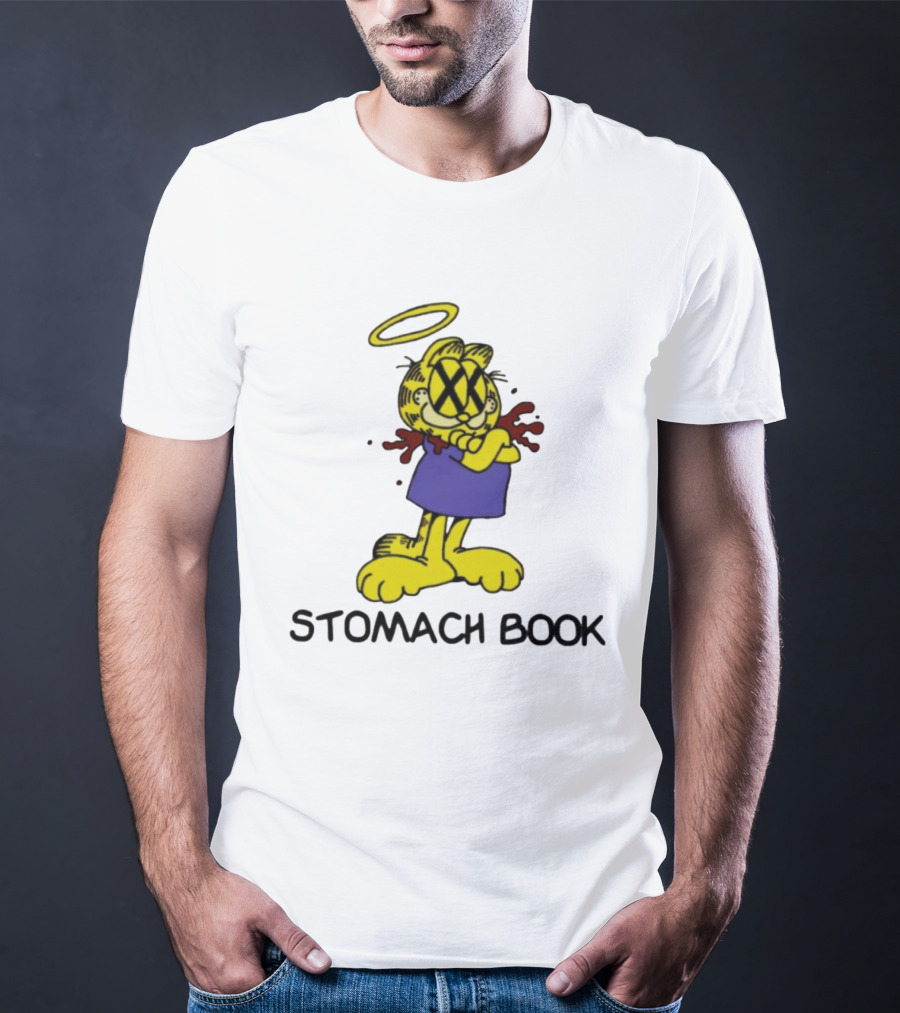 Stomach Book Cartoon With Halo And Cross-eyed Expression T-Shirt